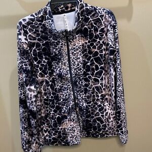 Leo & Nicole Animal Print Jacket - Black and White